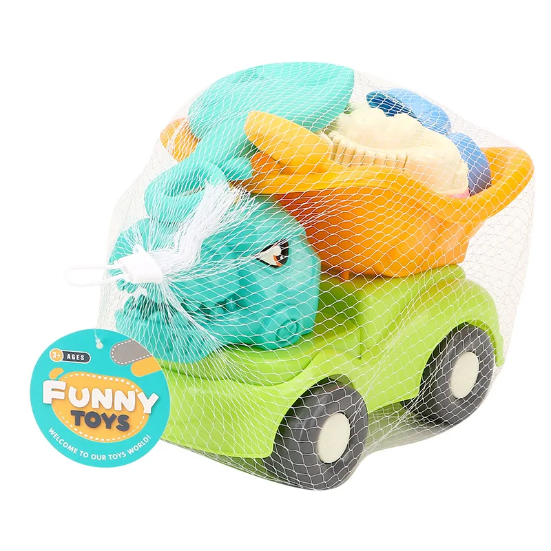 

Summer Fun Dinosaur Beach Flip Cart Sand Pool Cassie Digging Sand Shovel Animal Mold Sand Printing Tool