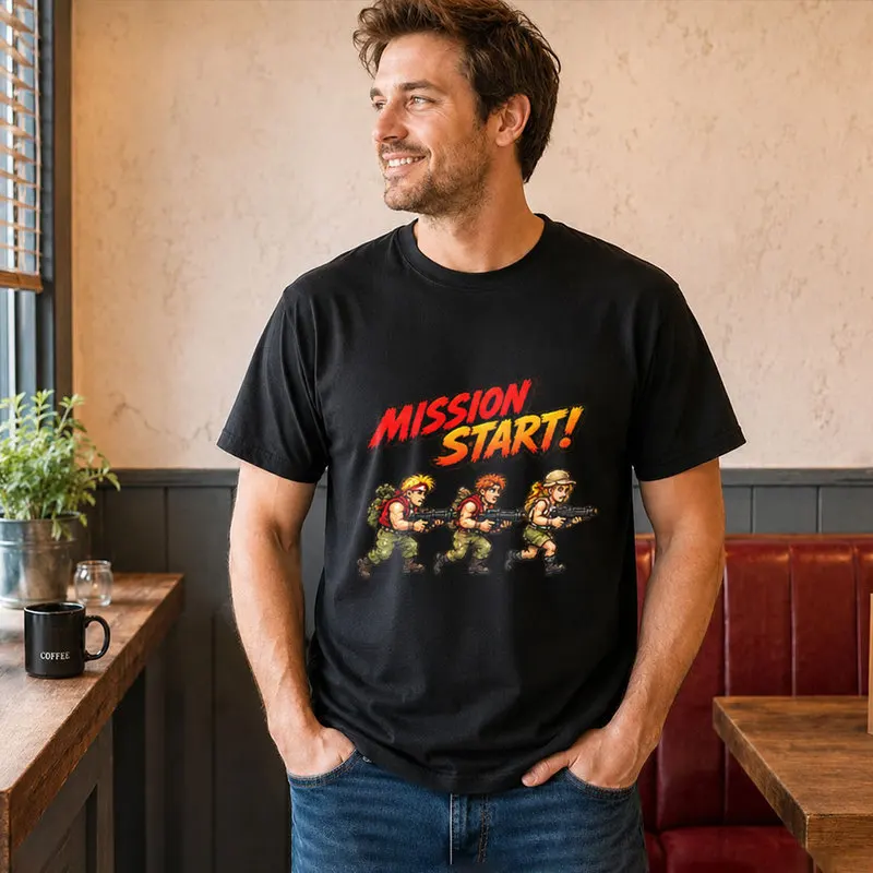 Retro Action Shooter Gaming Metal Slug Classic T Shirt 0812 Arcade Game Graphic Tee Short Sleeve