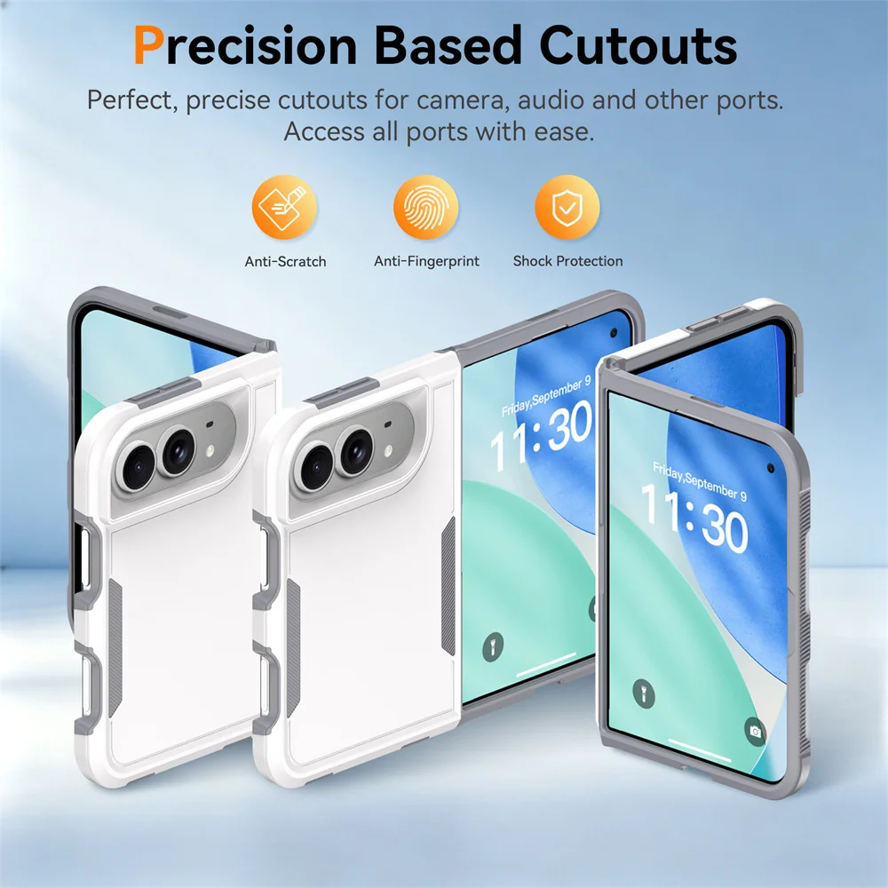 Luxuriöse, farblich abgesetzte, mattierte Schutzhülle für das iPhone Duo iPhoneDUO 18 Ultra Folding DUO, stoßfeste Bumper-Schutzrückseite