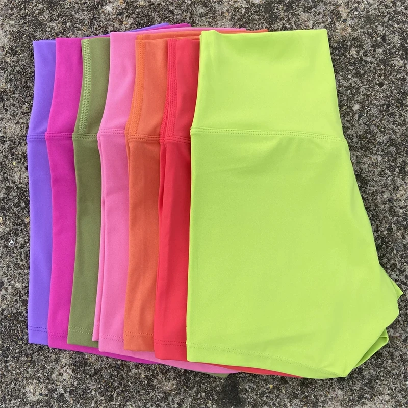 Einfarbig hohe Taille Yoga kurzes Bein Frauen Fitness Sport kurzes Fahrrad weich hocken Proof umfassende Training Jog sportlich – Detail 1