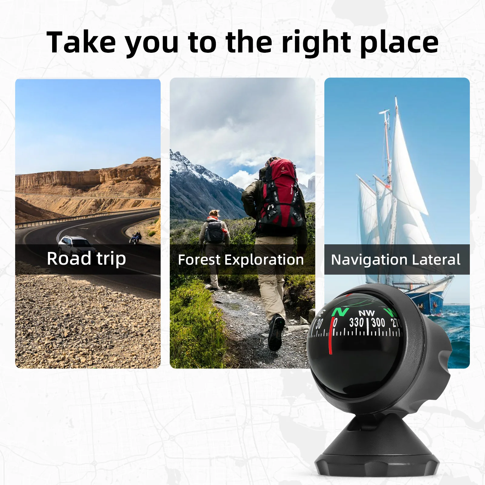 Outdoor Measure Tool Vehicle Compass Car Inclinometer Slope Car Adjustable Magnetic Declination Automotive Interior Accessories