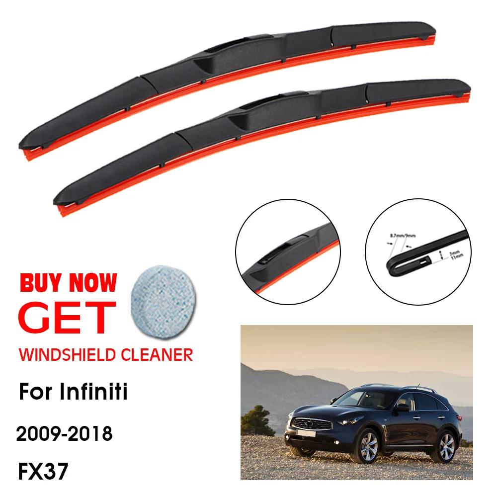 

Car Wiper For Infiniti FX37 24"+19" 2009-2018 Front Window Washer Windscreen Windshield Silica Gel Wiper Blades Accessorie