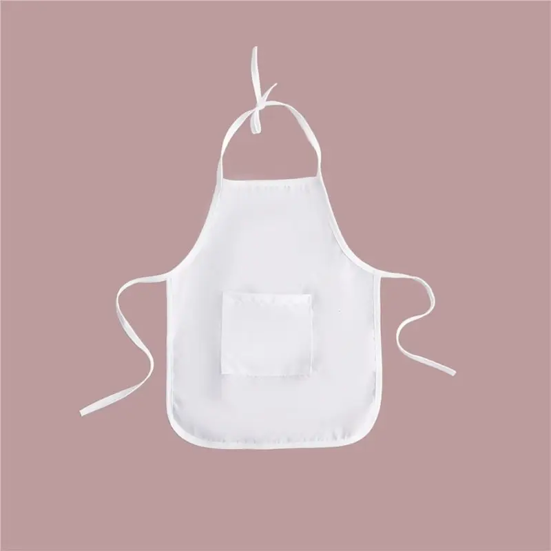 67JC 2Pcs Baby Chef Apron and Hat Infant Kid White Cook Costume Baking Painting Cooking Photography Prop