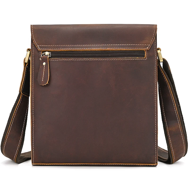 Bolso de hombre de cuero genuino de marca de moda de MAHEU bolsos de hombro de piel de vaca Natural para hombre bolso bandolera Casual de gran