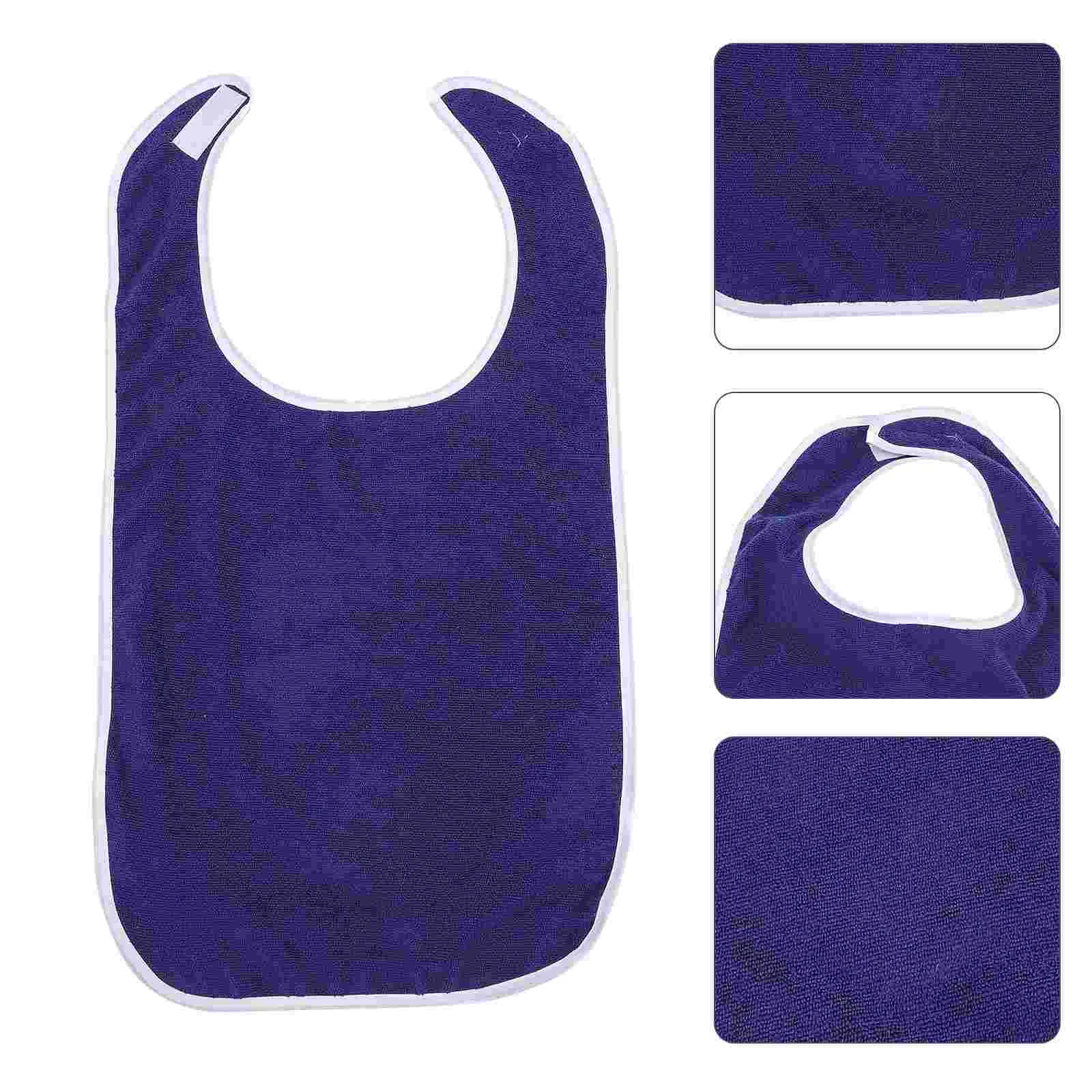 Anti-fouling Apron Bibs Adult for Adults Eating Protector Blue Polyester Elderly