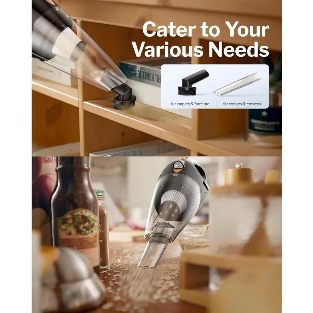 필터 2개가 포함된 휴대용 진공 무선, 고속 충전 기술이 적용된 차량용 진공 청소기 고출력, 휴대용 충전식 미니 진공