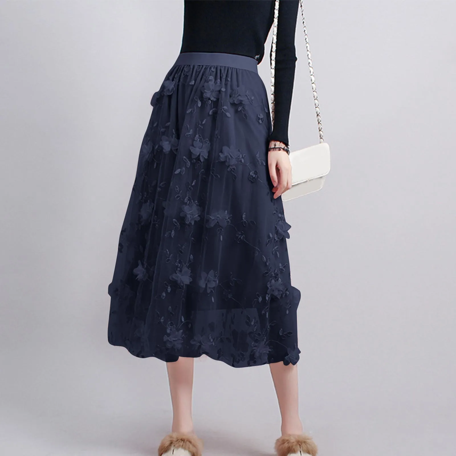 

Maxi Long Tulle Skirts for Women Black Gothic Pleated Skirt Casual Party Fairycore Summer Winter Jupe Longue 2024 Falda Mujer