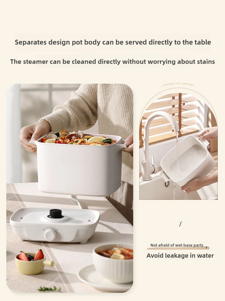 220V Huishoudelijke Split Type Elektrische Kookpot - Huishoudapparaat Elektrische Roerbakpan Met Stoomboot, Multi Cooker