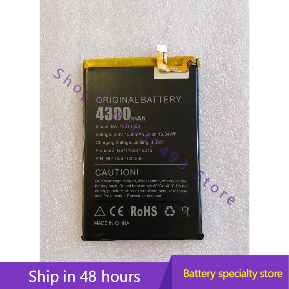 Batteria compatibile nuovissima di alta qualità per batteria del telefono cellulare Doogee Y6 MAX Y6max BAT16514300 4300mAh