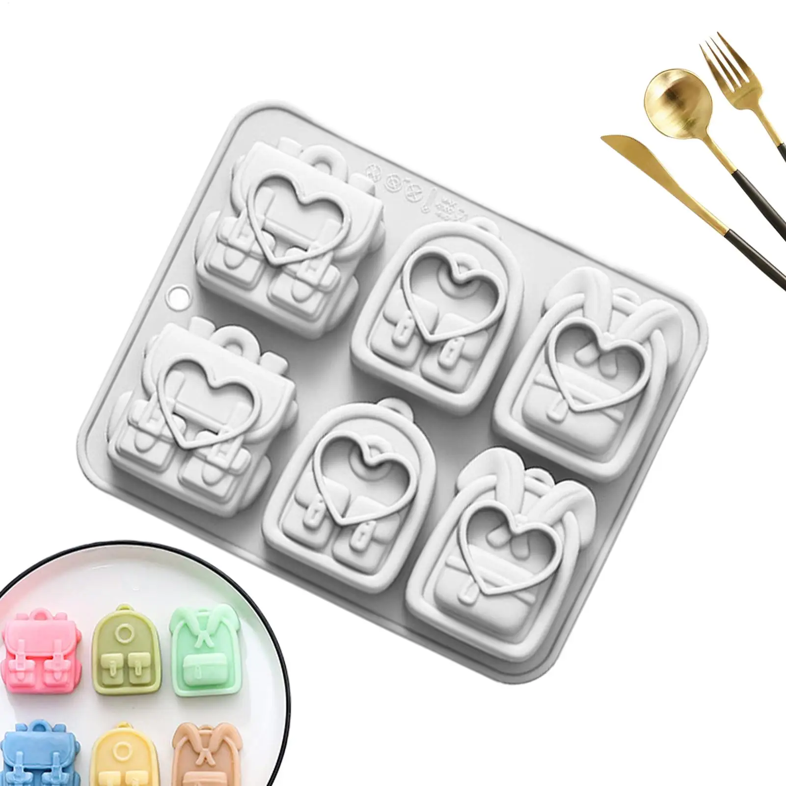 3D Silicone Molds Candy Mold Backpack Chocolate Mold Ice Cube Tray for DIY Cake Decorating Tool Baking Tools Accessories