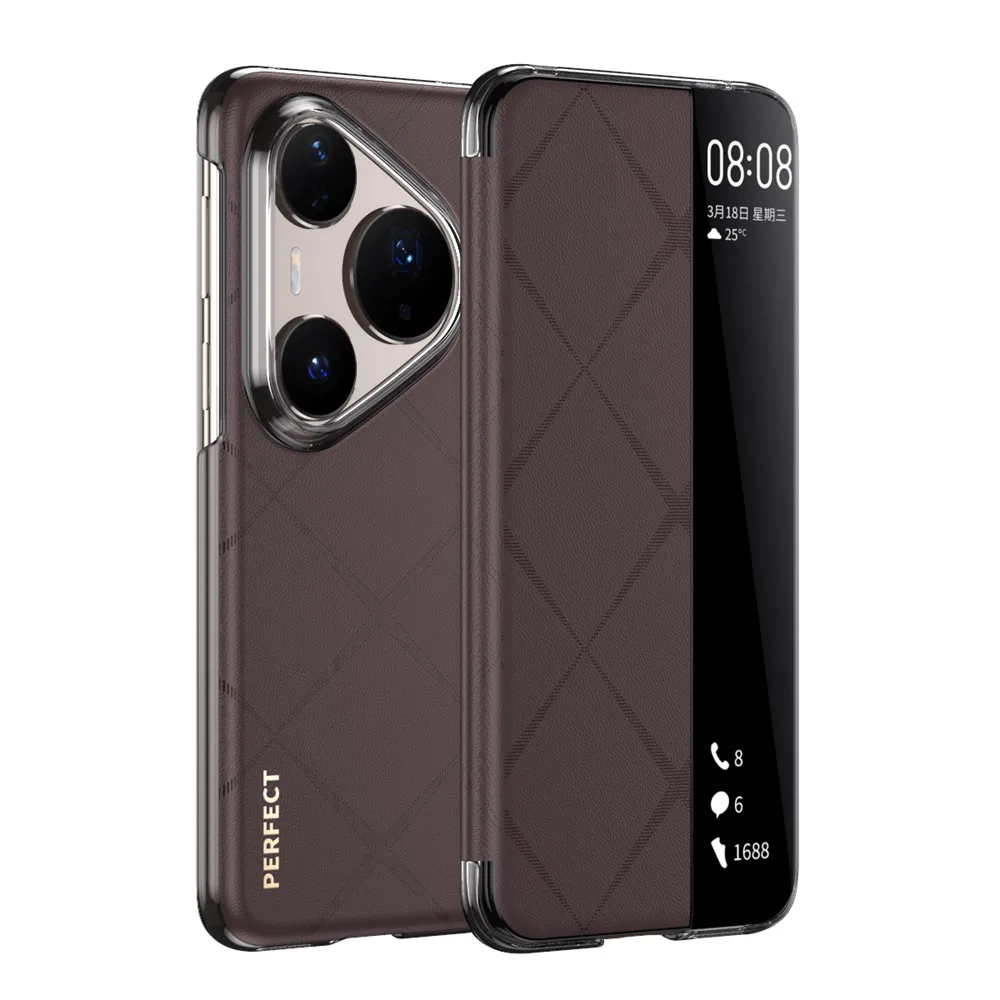 Oryginalne skórzane etui do Huawei Pura 90 Pro, etui Pura 90S Pro Max, inteligentne etui z klapką do Pura90, etui z okienkiem do ochrony telefonu. — zdjęcie produktu 7