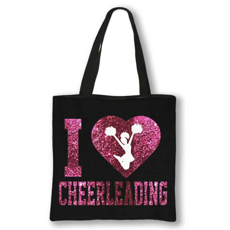 Lively Cheerleading Girls Printing Handbag Women Shopping Bags for Travel Birthday Party Bag Cheerleader Shoulder Bags Gift