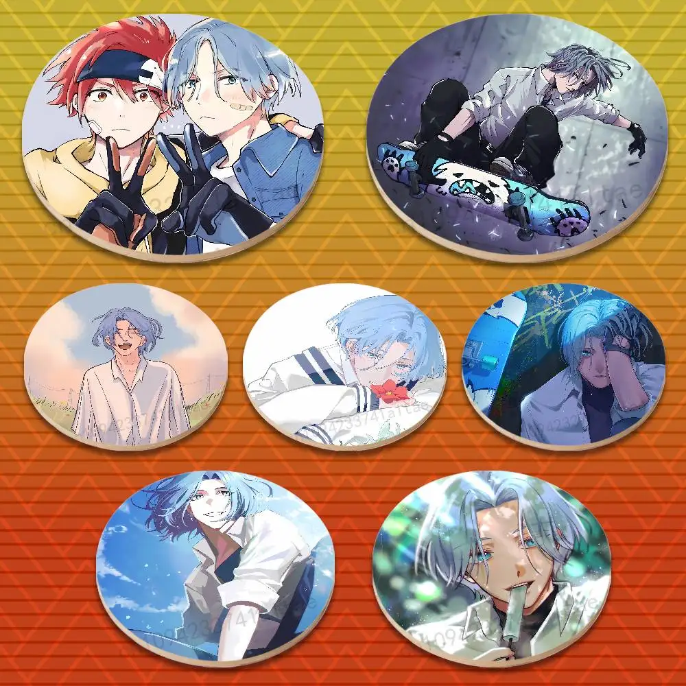 Langa C-Comics Hasegawa  Round Wooden Coasters Suitable for Drinks Tea,Coffee for anti-slip decoration in bars and cafes