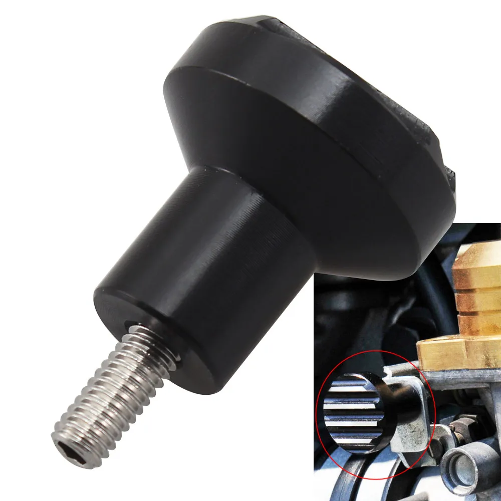 1 Piece Motorcycle Carburetor Choke Knob Compatible With Bonneville Scrambler Thruxton 900 2008-2015 Aluminum Black Choke Knob
