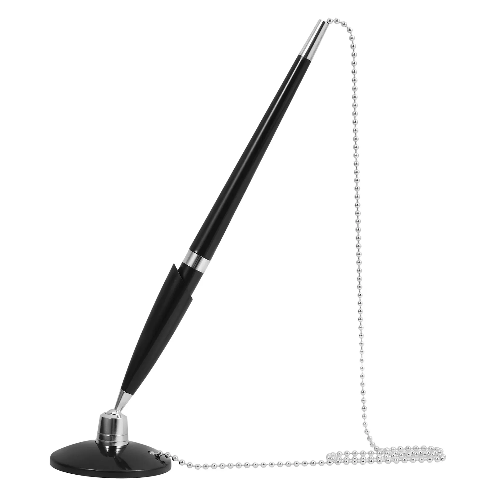

Desktop Signature Pen Pen with Chain Lightweight Plastic Stainless Steel Quick-Dry Ink Office Business Hotel Bank
