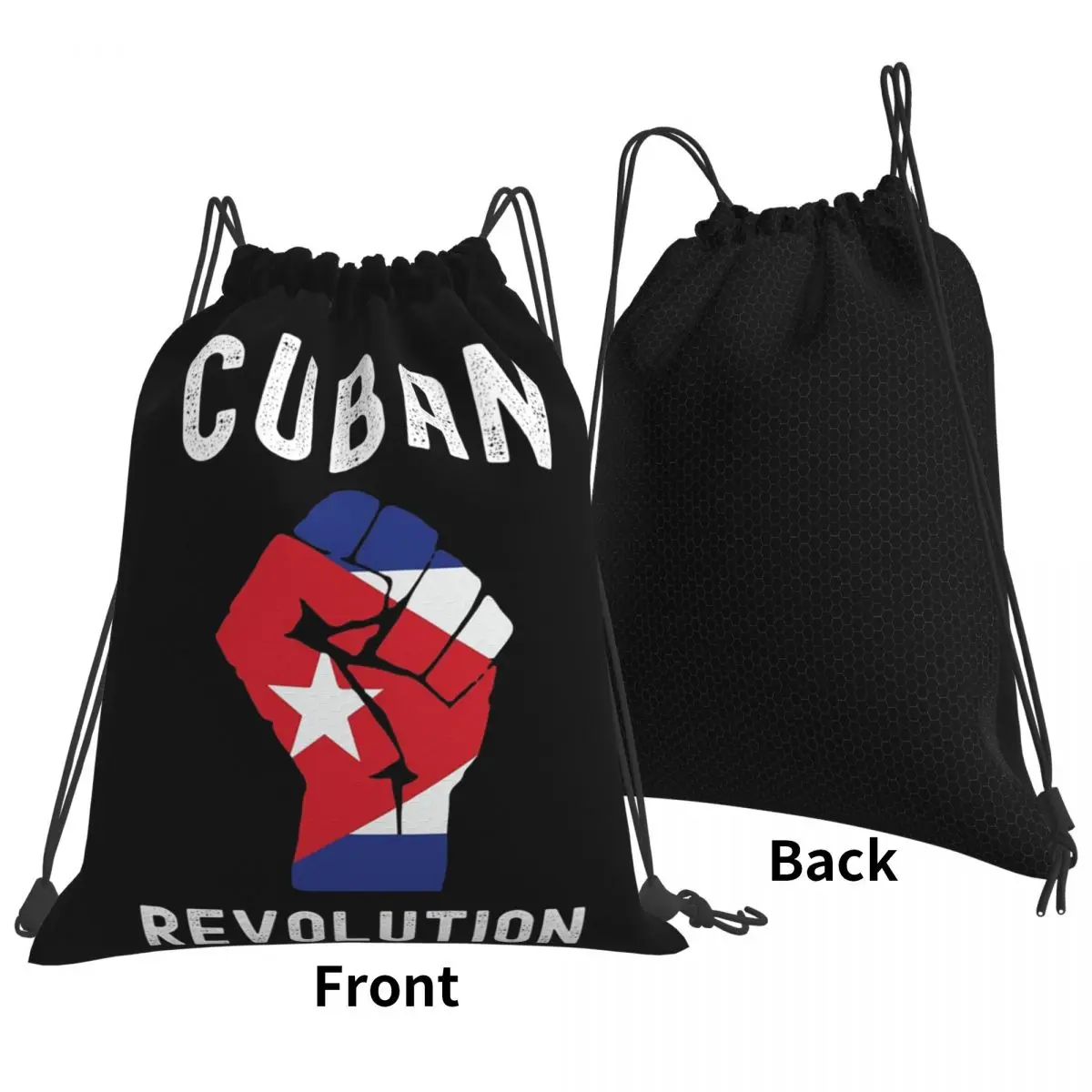 Cuban Revolution Cuba Flag Design Vintage Backpacks Fashion Drawstring Bags Sports Bag Book Bags for Man Woman Students