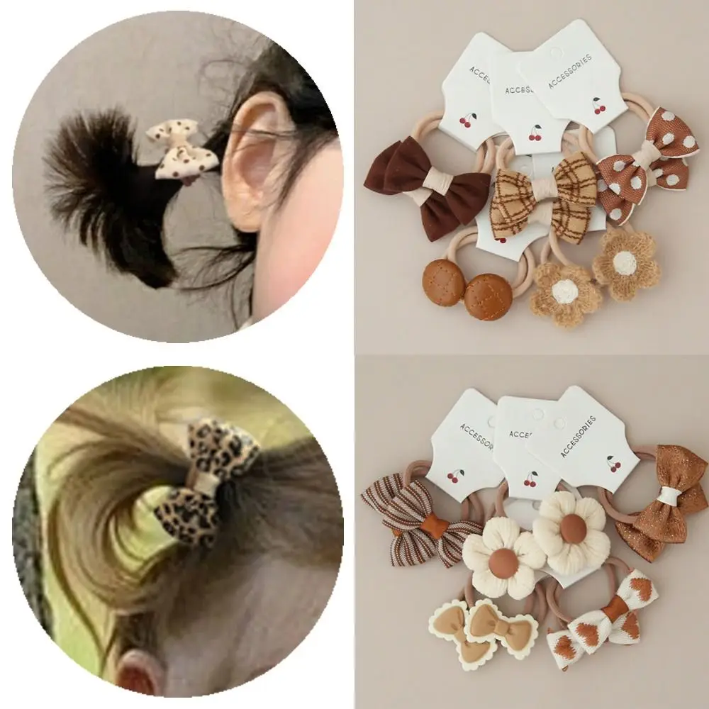 

10Pcs Hair Accessories Sweet Elastic Rubber Band Kids Girls Cute Bows Flower Headdress Hair Rope