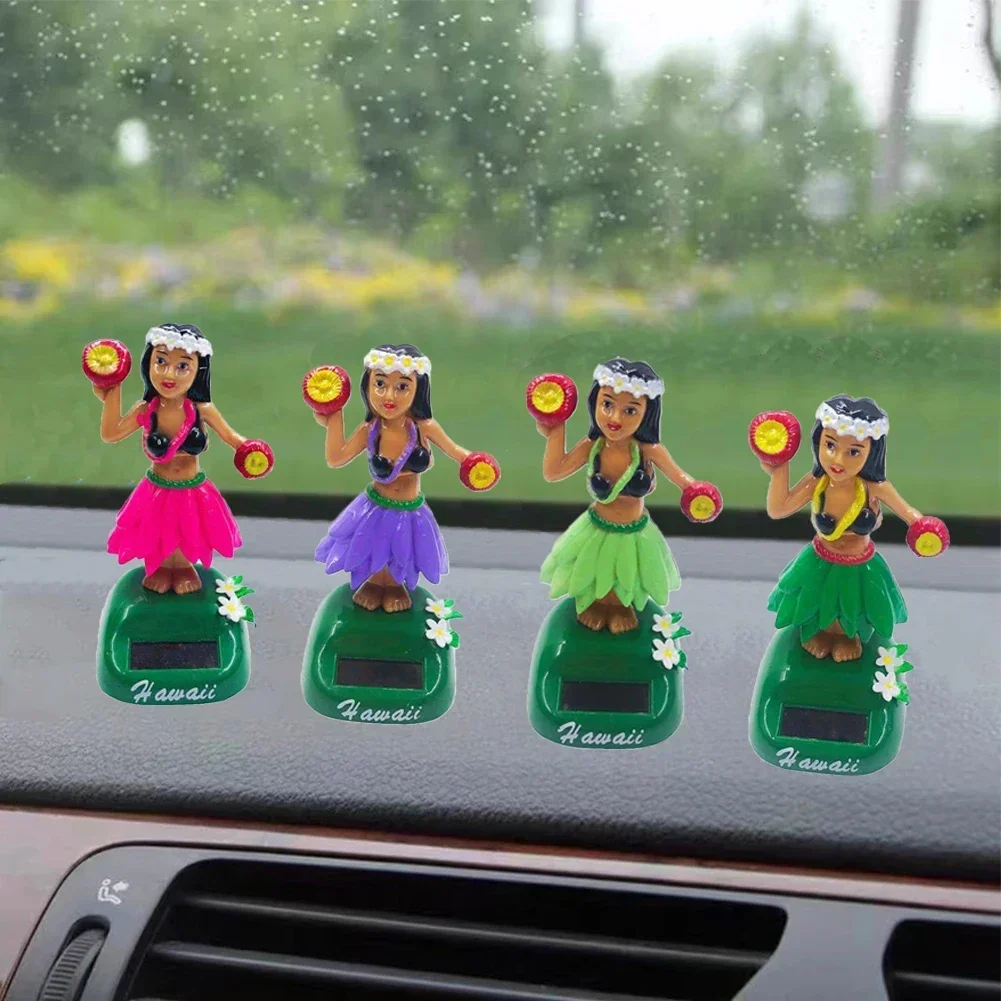 Solar Powered Shaking Head Toy, Hula Auto Interior Dashboard Decoração, Hawaii Girl Car Ornaments, acessórios bonitos do carro