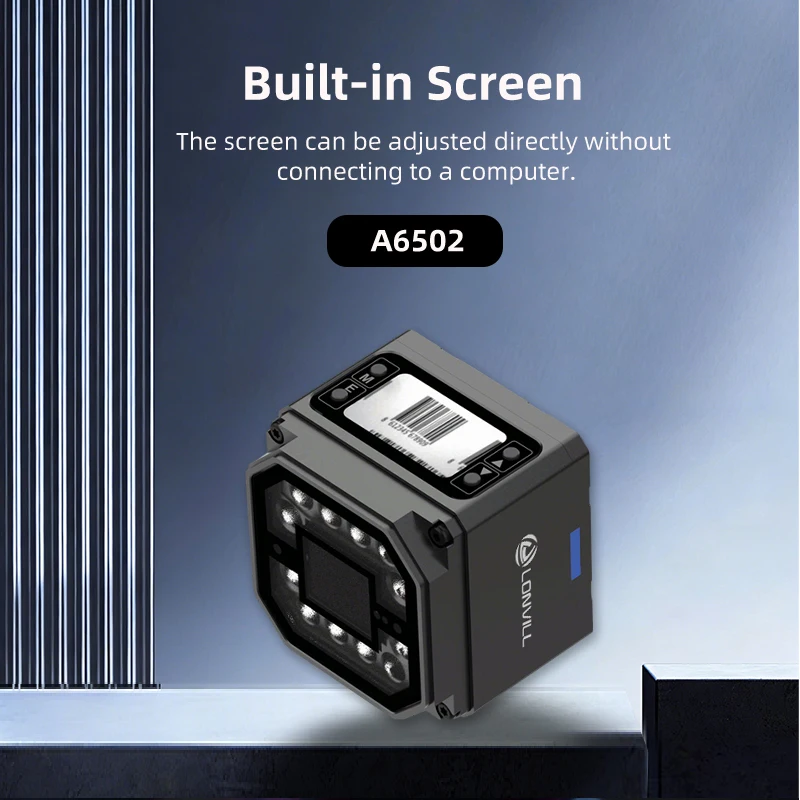 LONVILL Factory Automation Fixed Barcode Scanner with Integrated Display Programmable Via on Screen Menu and Debugging Software
