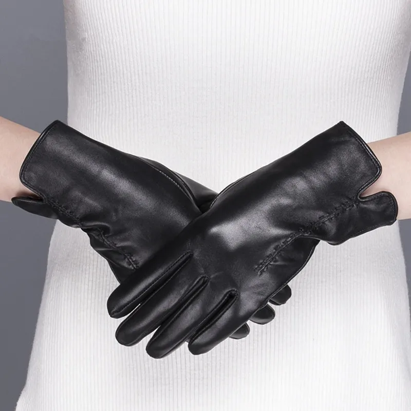 

GOURS Winter Real Leather Gloves for Women Black Genuine Sheepskin Touch Screen Gloves Fleece Lined Warm Soft Fashion New GSL075