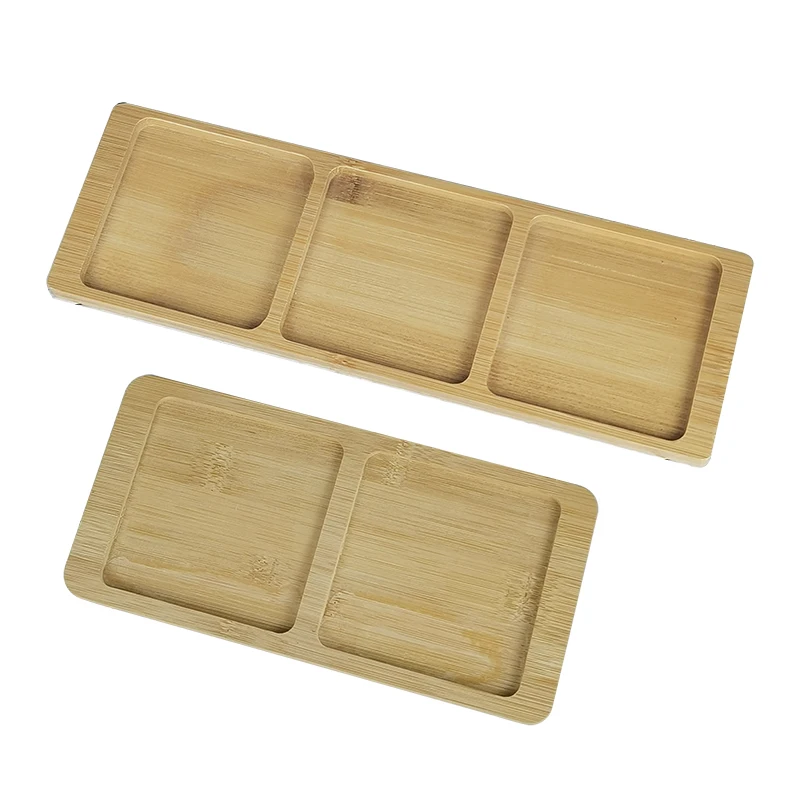 Wooden Tray for Kitchen with Square holes Storage Jars Glass Container Holder for Home