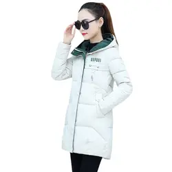 UHYTGF Loose size Parka Coat Women Winter Jacket Women Coat Hooded Coat Female Parkas Thick Cotton Padded Lining Winter Coat 448