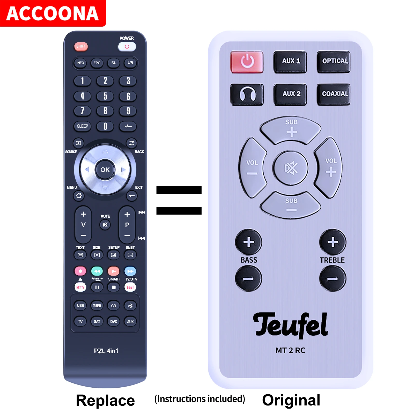 Remote Control for Teufel MOTIV2 MT2RC Motif 2 Sound System