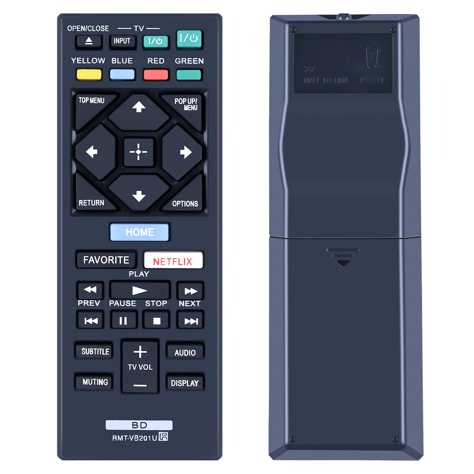 Replacement RMT-VB201U Remote Control Compatible with Sony Blue-Ray DVD Player BDP-S1700 BDP-S3700 BDP-BX370