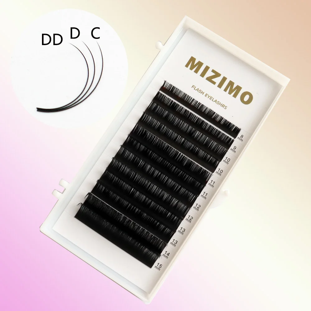Mizimo Black Eyelashes 0.05/0.07/0.1 /0.15/0.18/0.20/0.25 C D  8-25mm Grafting Eyelash Personalized Eyelashes Lengthened