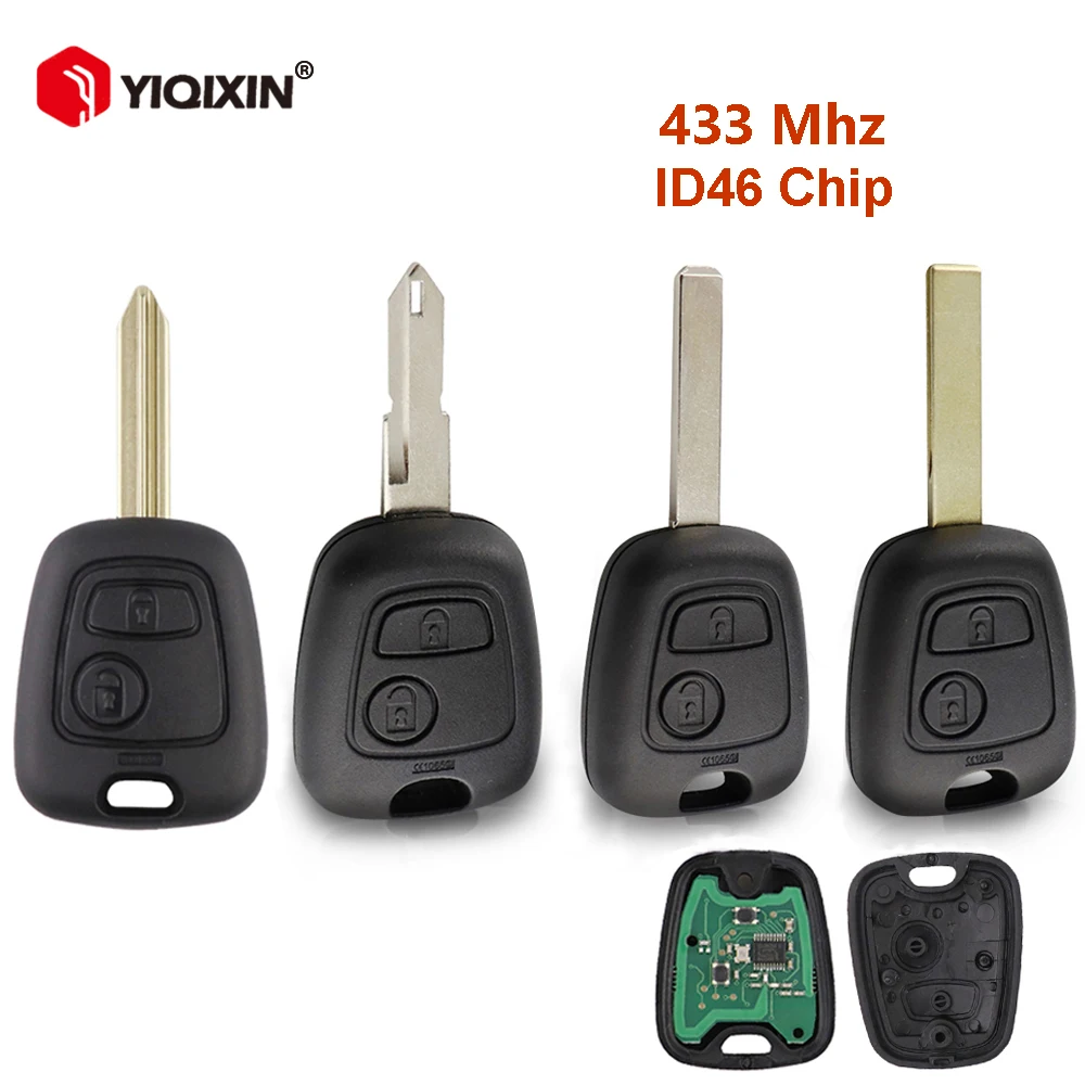 433MHz ID46 Chip Remote Car Key For Peugeot 106 107 206 306 307 207 407 Partner For Citroen C1 C2 C3 C4 Saxo Picasso No Logo