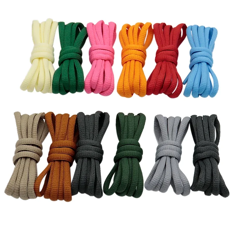 Coolstring 6mm 1Pair Classic Oval Ropes Solid Color Shoelace Clothing Polyester Boots Laces for Sport Running Shoes Shoe Strings