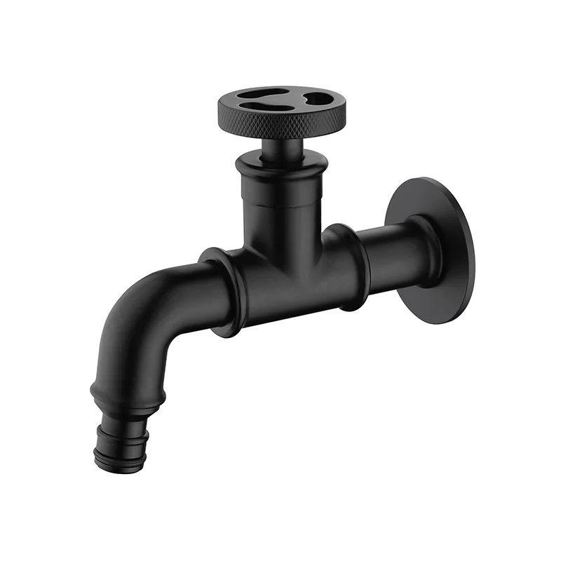 Toilet Mop Small Faucet Wall Mount Outdoor Garden Tap 1/2 Bibcock Faucet Retro Euro Matte Black Washing Machine Faucet