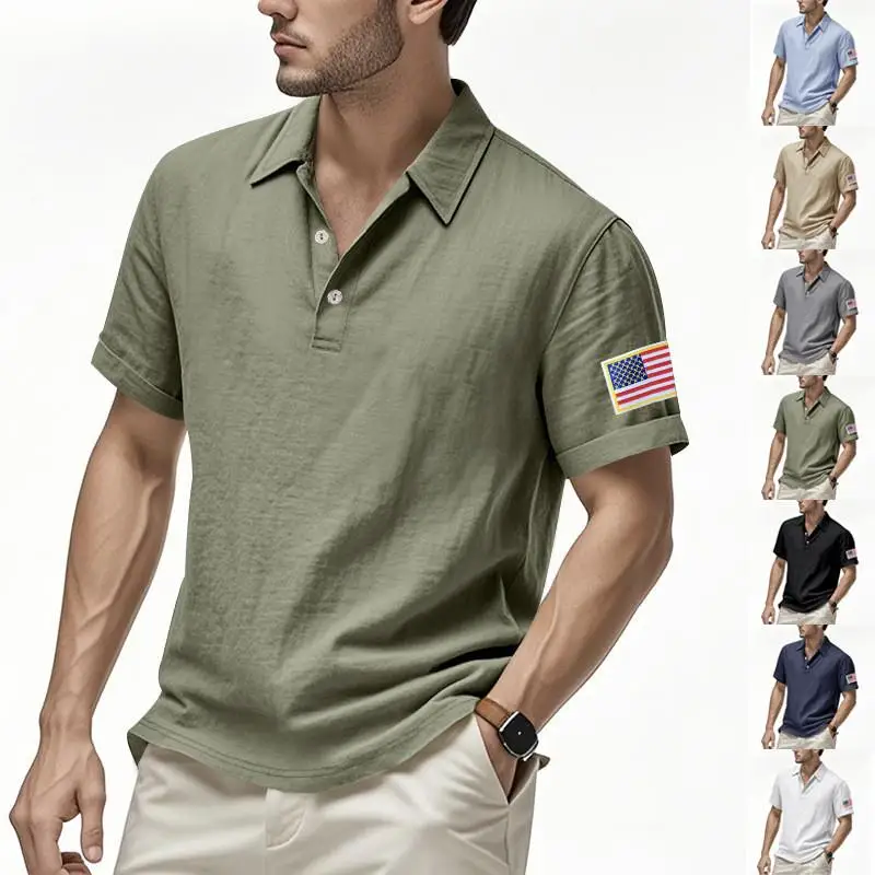 

Summer Men's Casual ort Sve irt Comfortable Loose Fit Regular Thin Basic Sle Color Sved