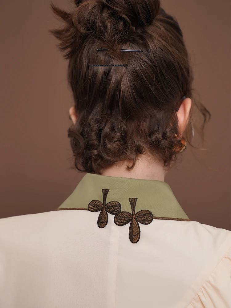 Robe longue printemps-été pour femmes, Design Original, élégante, exquise, feuilles brodées, chemises imprimées Vintage, 95-103cm