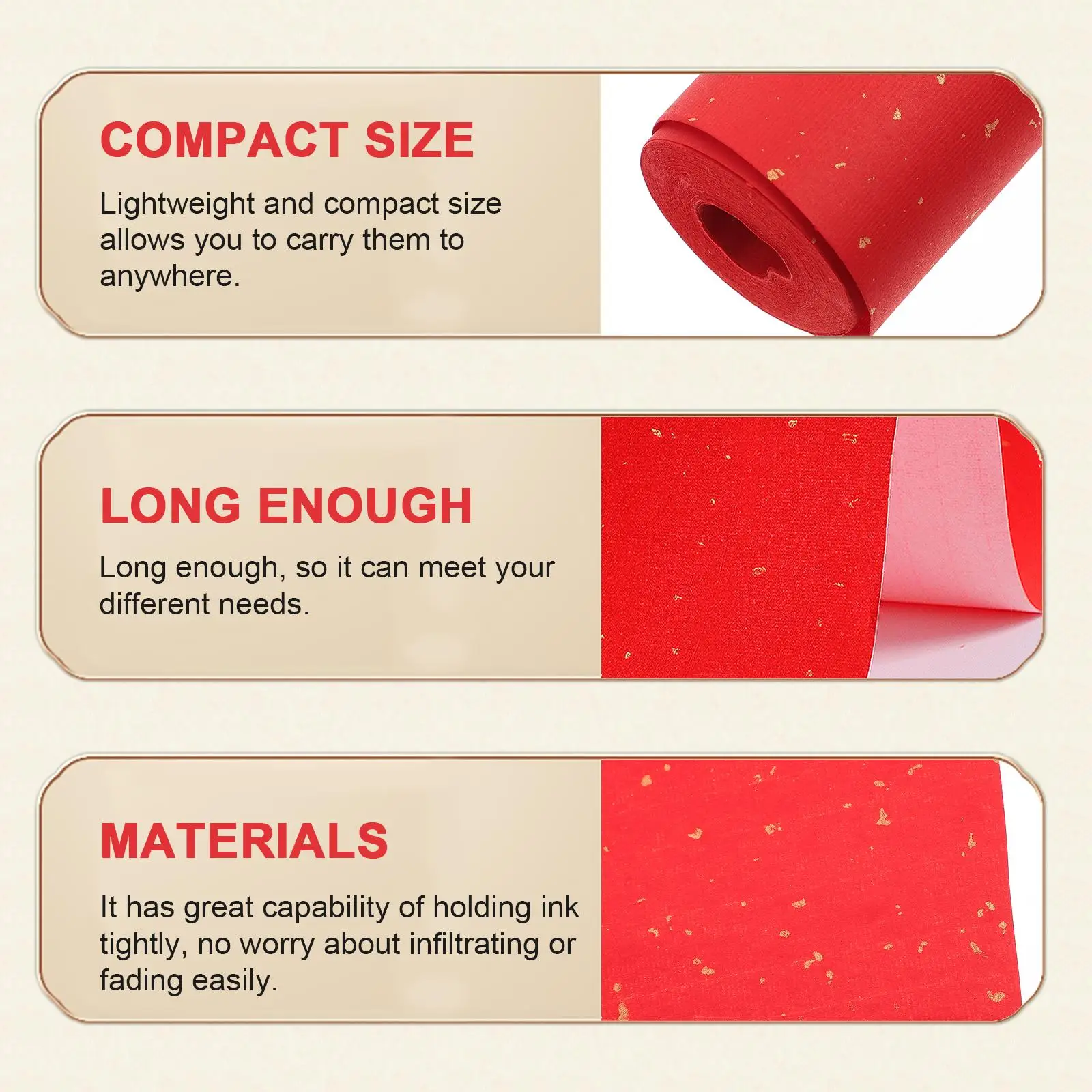 Sprinkle Gold Rice Paper Calligraphy Drawing Xuan Practice Roll Lightweight Compact Size Watercolor Painting Supplies