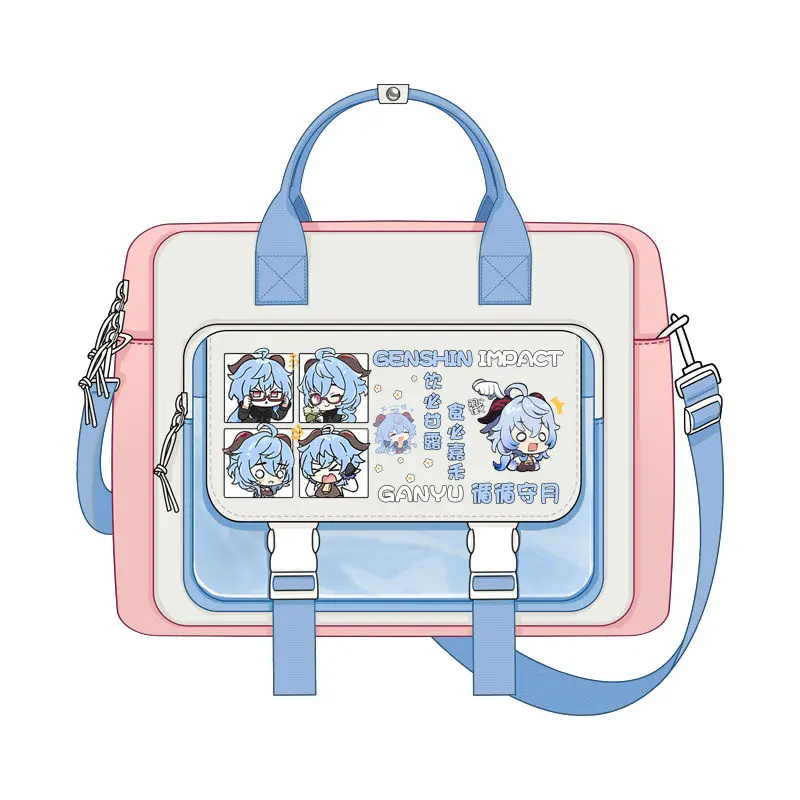 Genshin Impact niedlichen Q-Version Anime Umhängetasche Dual-Use-Rucksack Student große Kapazität Handtasche Tutorial Taschen