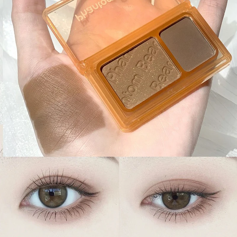 Paleta de sombras de ojos de 2 colores, sombra de ojos verde con purpurina mate, sombra de ojos roja y desnuda de neón, pigmentos, paleta de maquillaje profesional