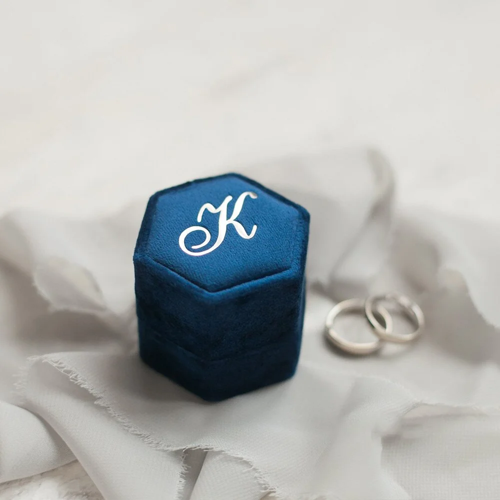 Ring Box Wedding Personalised for Bride Custom Your Names and Date Velvet Ring Bearer Boxes Keepsake Proposal Engagement Gifts