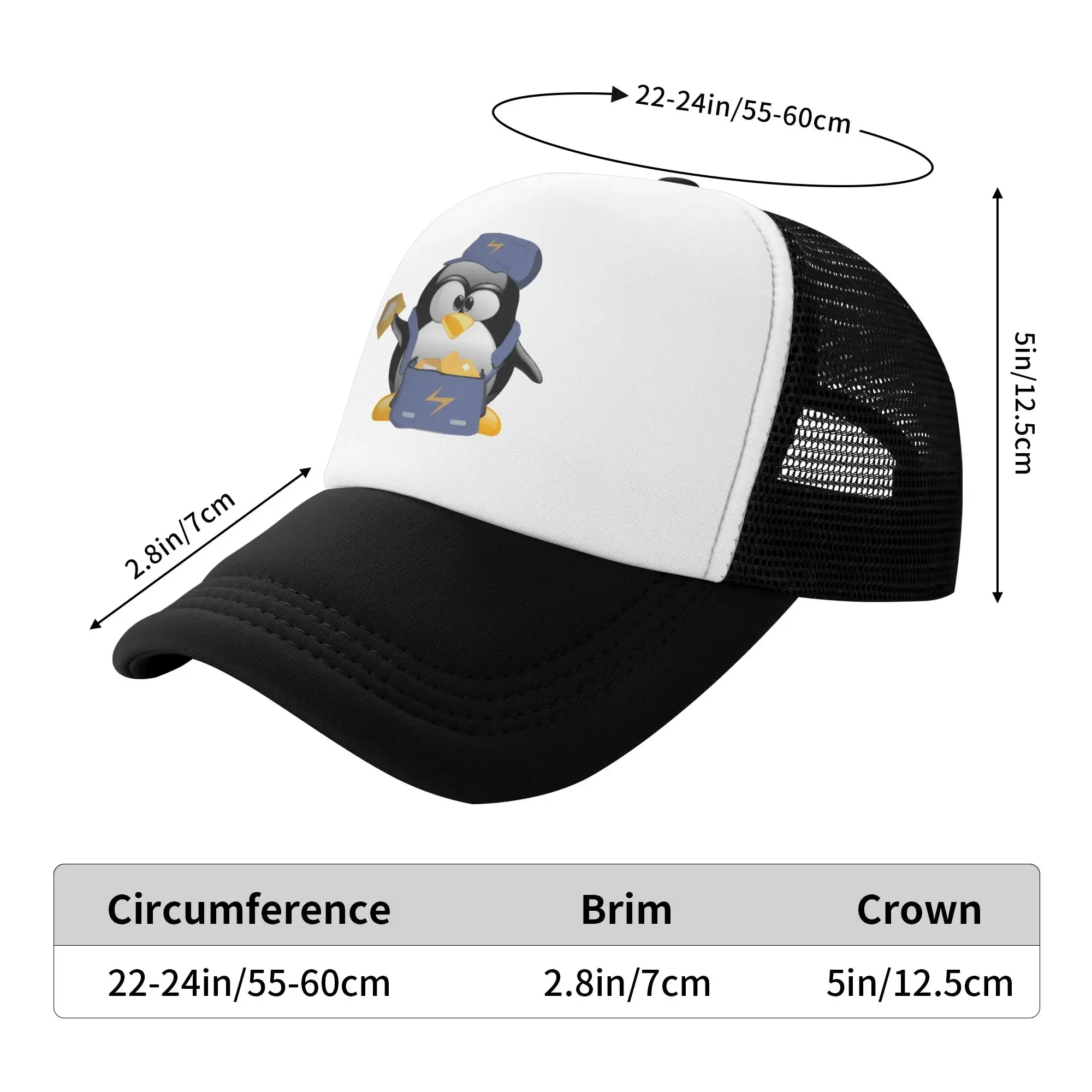New Tux Penguin  Sun Hats Casual Baseball Cap Summer Linux  Trucker Hat Sun Visor Running Hippie Snapback Cap Men Women Baseball