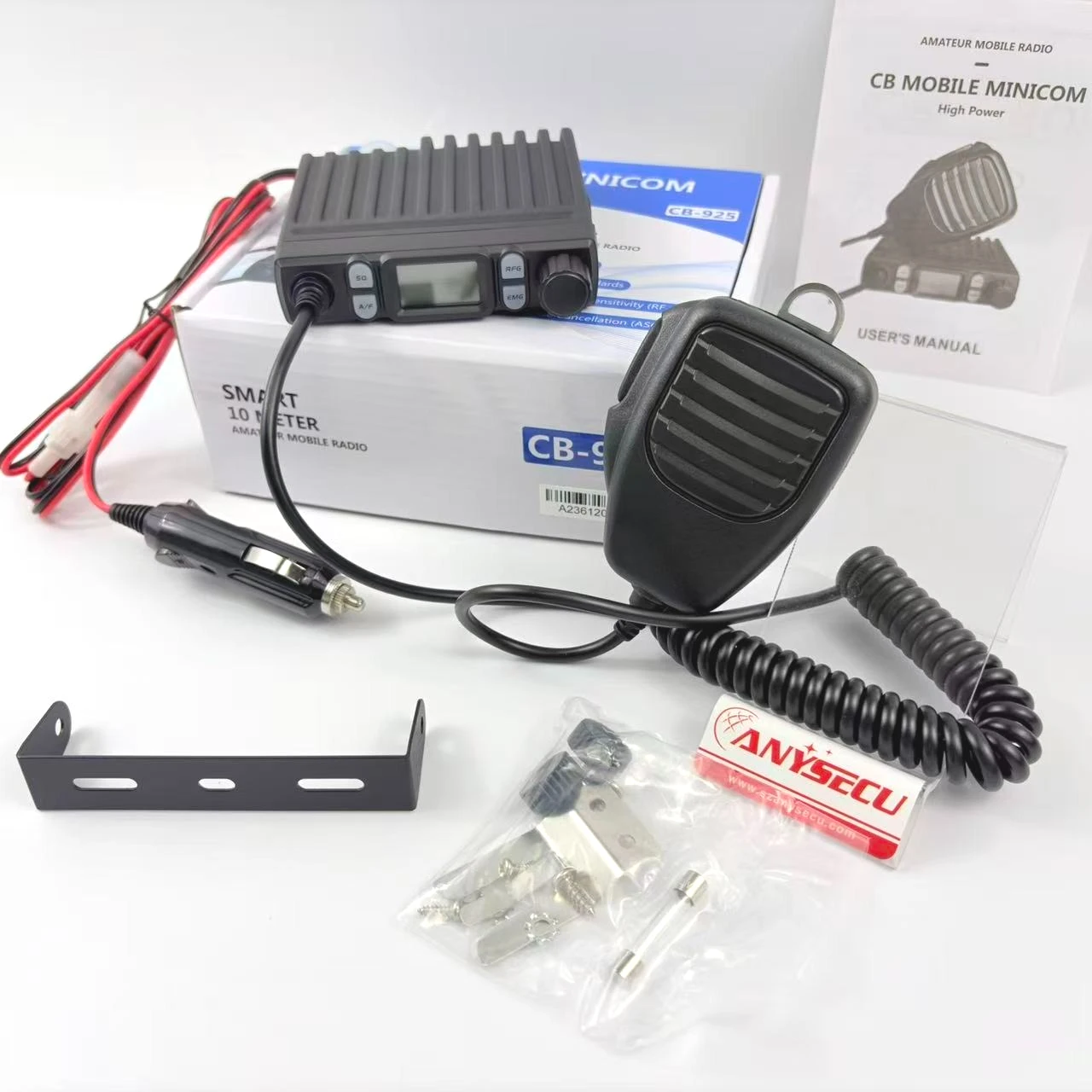 ANYSECU CB925 8W AM FM CB Radio 10 Meter EU Citizen Band 26.965-27.405MHz 40CH Compact Mobile Car Truck Vehicle Amateur Radio