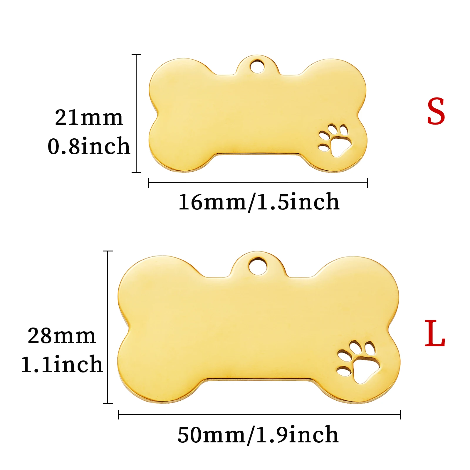 Pet ID Tag Stainless Steel Personalized Dog Collar Address ID Tags for Dogs Cats with Free Engraving Customizable