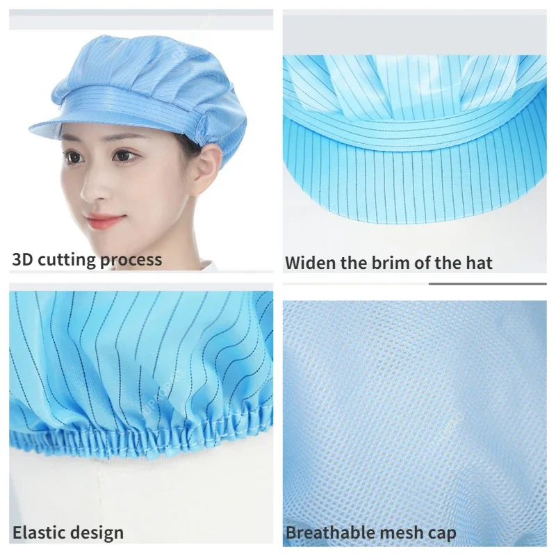 Bulk Food Factory Work Caps Breathable Mesh Hats Dustproof Workshop Anti-hair Loss Kitchen Chef Hat Cap Restaurants Accessories