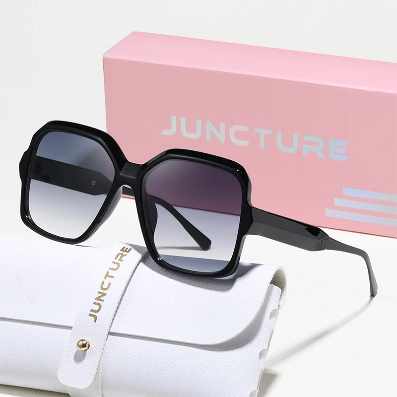 JUNCTURE Modische Damen-Sonnenbrille zum Anziehen, Sonnenbrille, großer Rahmen, Farbverlauf, Damenbrille, Party, Urlaub, Geschenke, Sonnenbrille für Damen