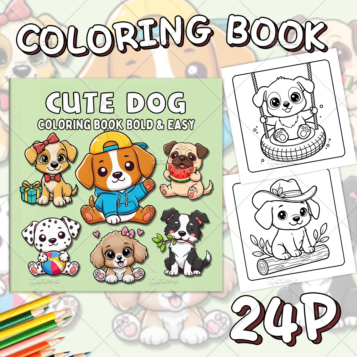 CUTE DOG : Coloring Book for Adults Featuring Cute Cozy Daily Activities for Relaxation (Cozy Spaces Coloring)