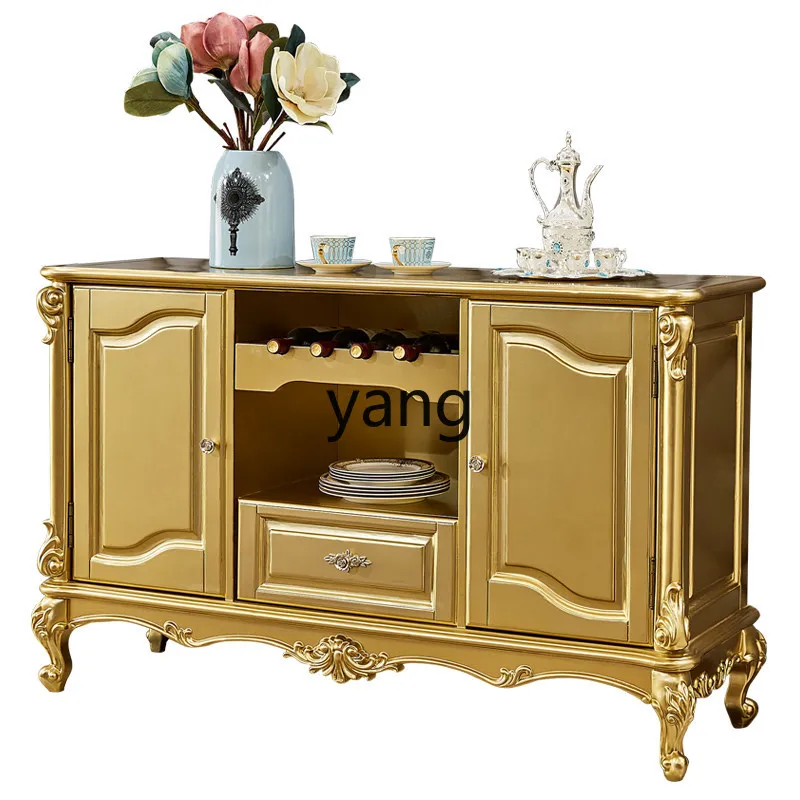 LH solid wood carving flower living room storage high-end side cabinet wine cabinet