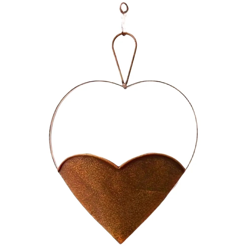 1pc Hanging Flower Pots Heart Shaped Metal Iron Plant Hangers Garden Home Decoration Flower Holders Flower Basket