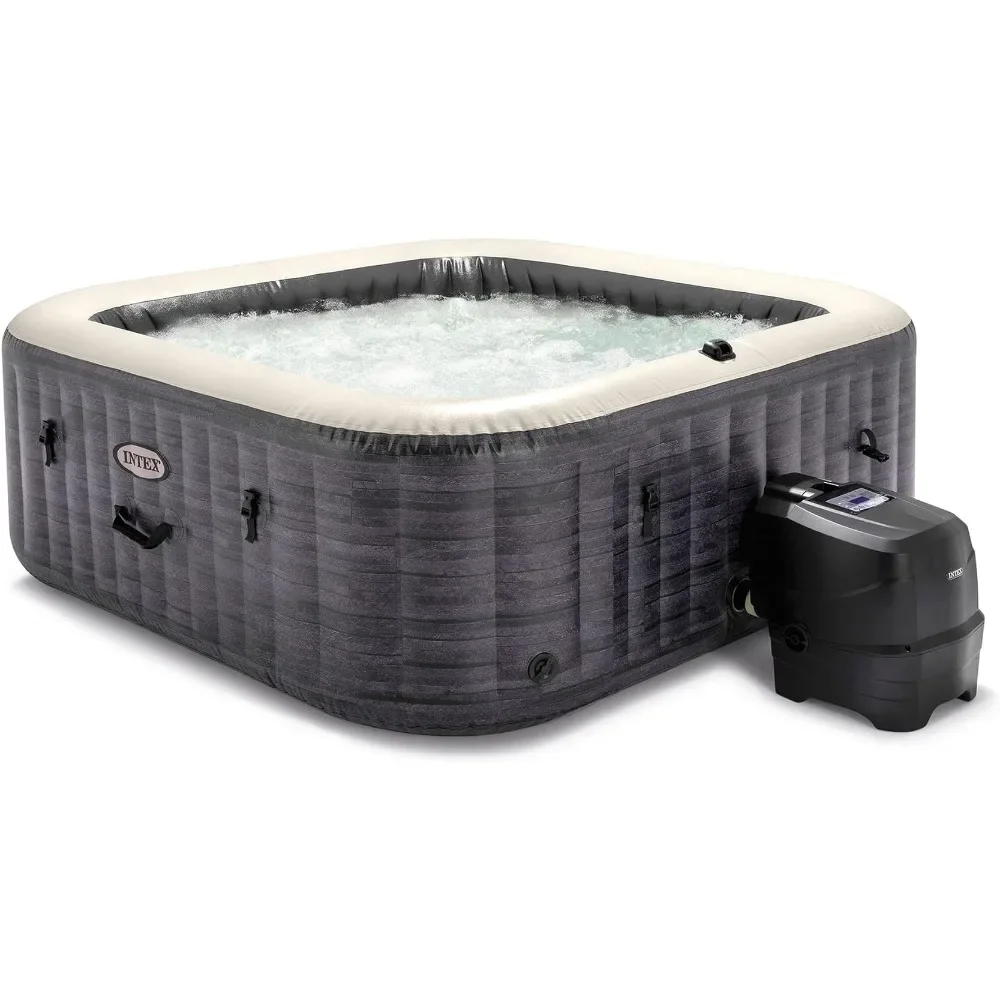 

Insulated Cover & LED Color Changing Lights Paddling Pool for the Whole Big Family Pools Swimming Outdoor Large Outdoor Hot Tub