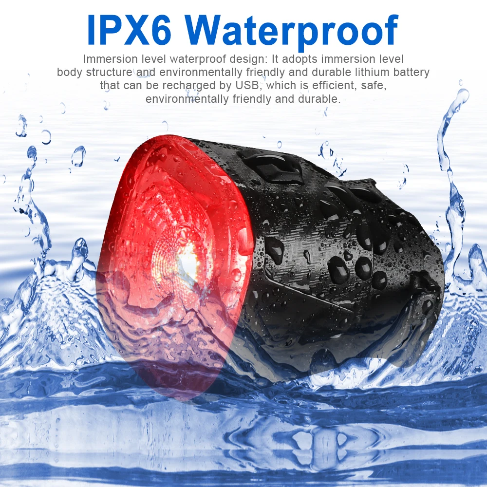 Wsdcam Rear Light Bicycle Smart Auto Brake Sensing Light IPX6 Waterproof USB Charging LED Cycling Light Warning Taillight