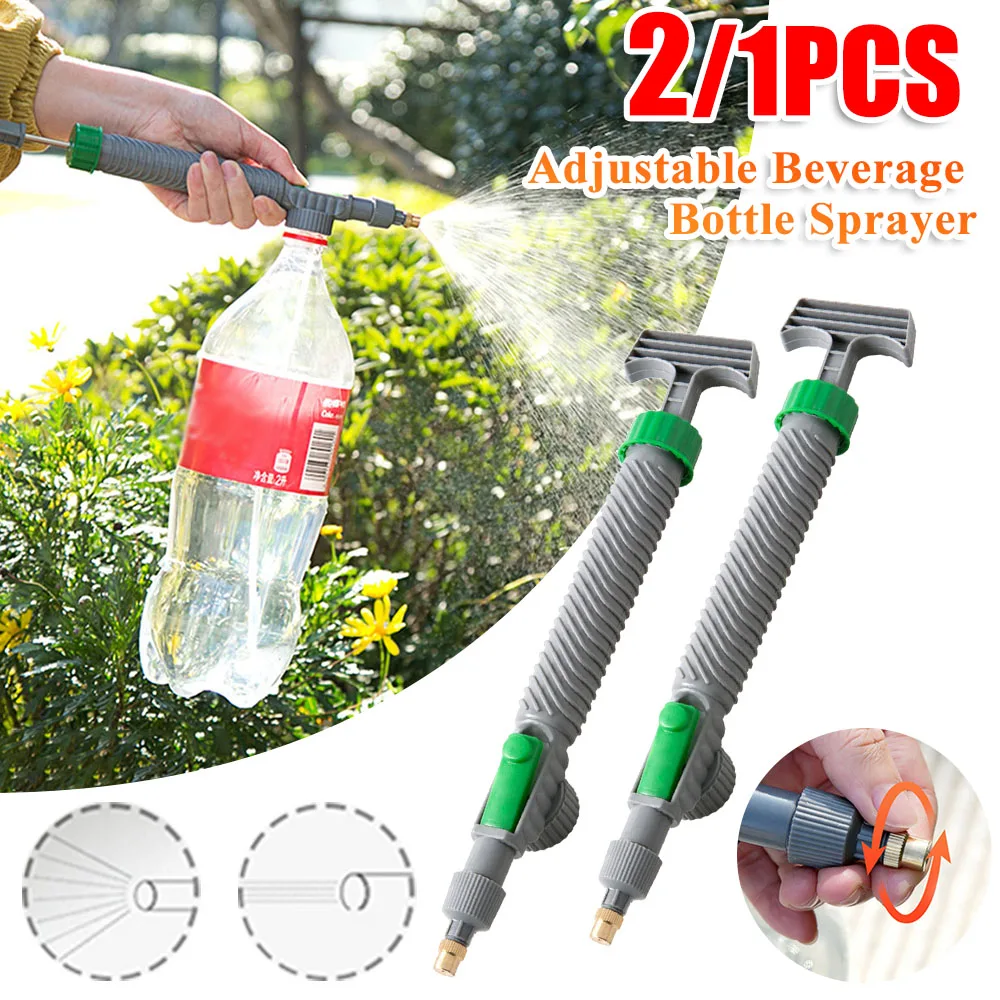 1/2PCS Adjustable Beverage Bottle Sprinkler Garden Irrigation Mini Portable Spray Drink Bottle Spray Nozzle for Garden Watering