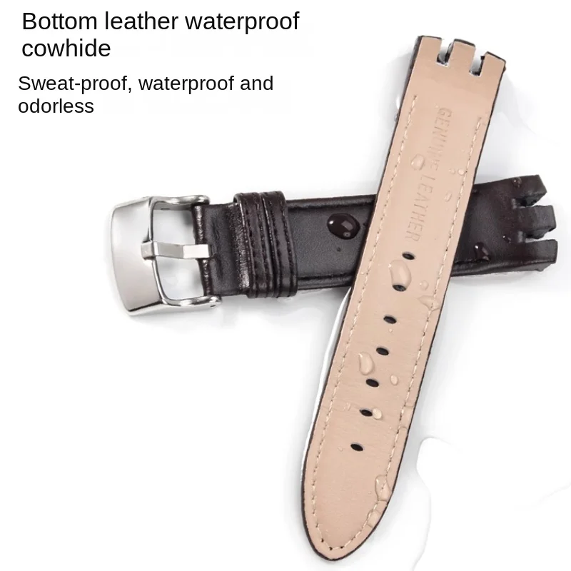 حزام ساعة من الجلد الطبيعي للرجال ، حزام ساعة منحني النهاية ، اكسسوارات مشبك قابلة للطي ، 20 مللي متر ، YTS401 ، 402 ، 403 ، 402 ، 409 ، 713 ، YTB400
